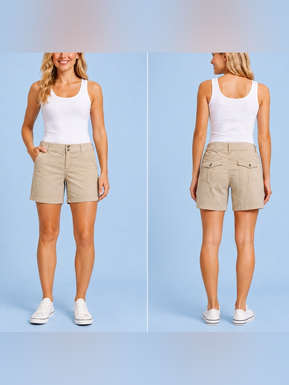 White House Black Market Beige Bermuda Shorts | Women's Size 4